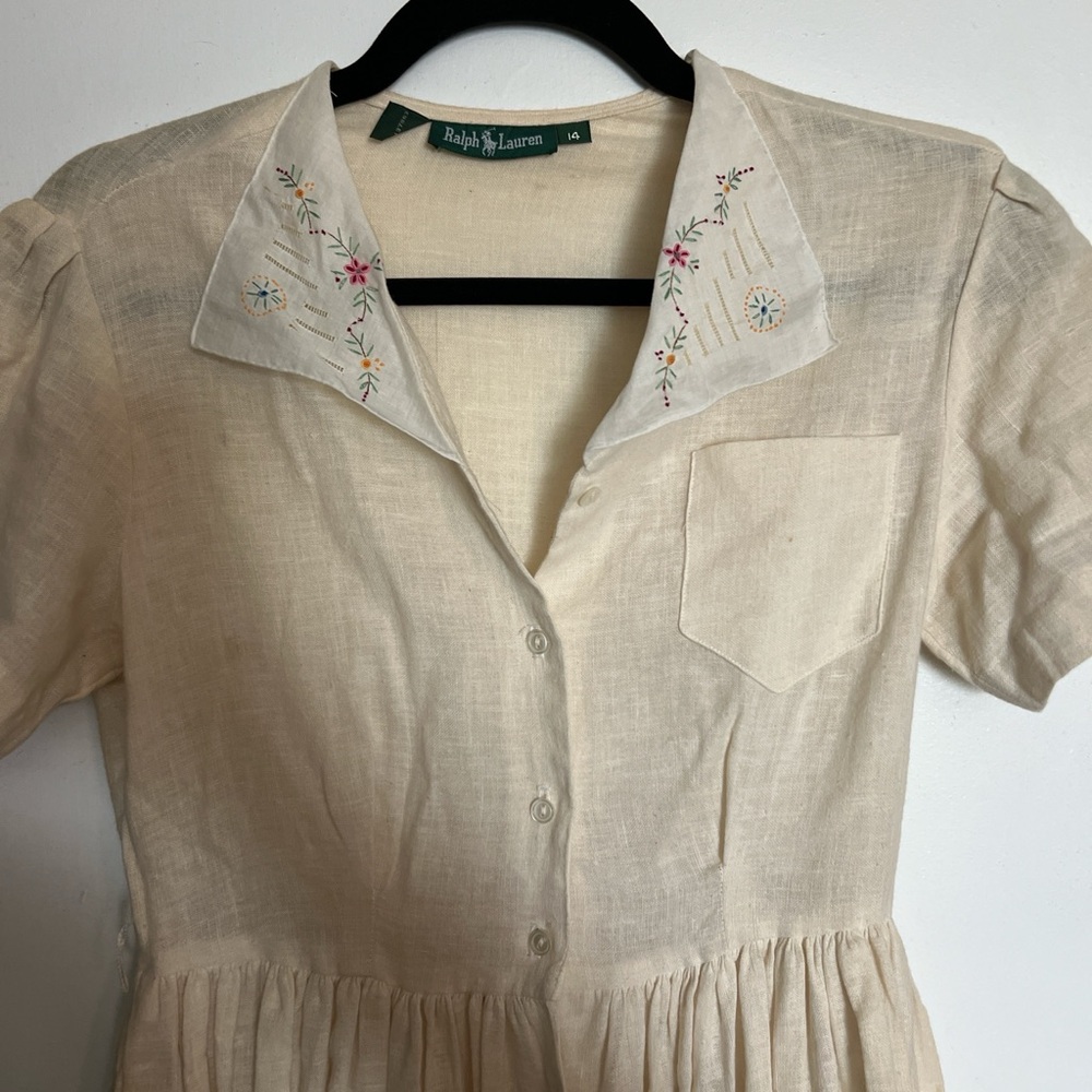 Ralph Lauren Ivory Cotton Dress